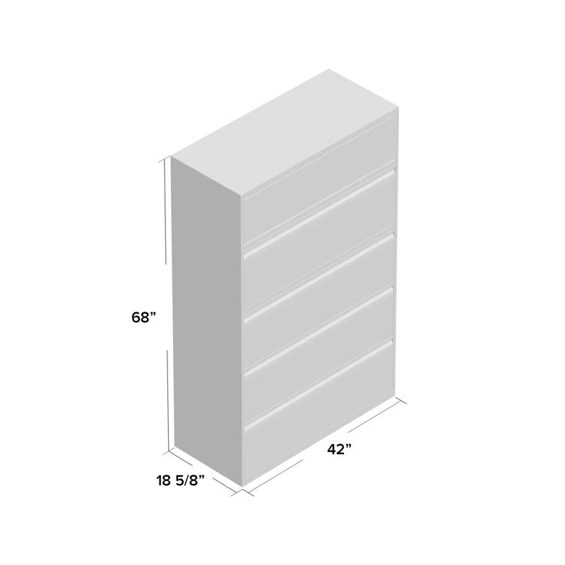 Fortress 42'' Wide 5 -Drawer Steel File Cabinet