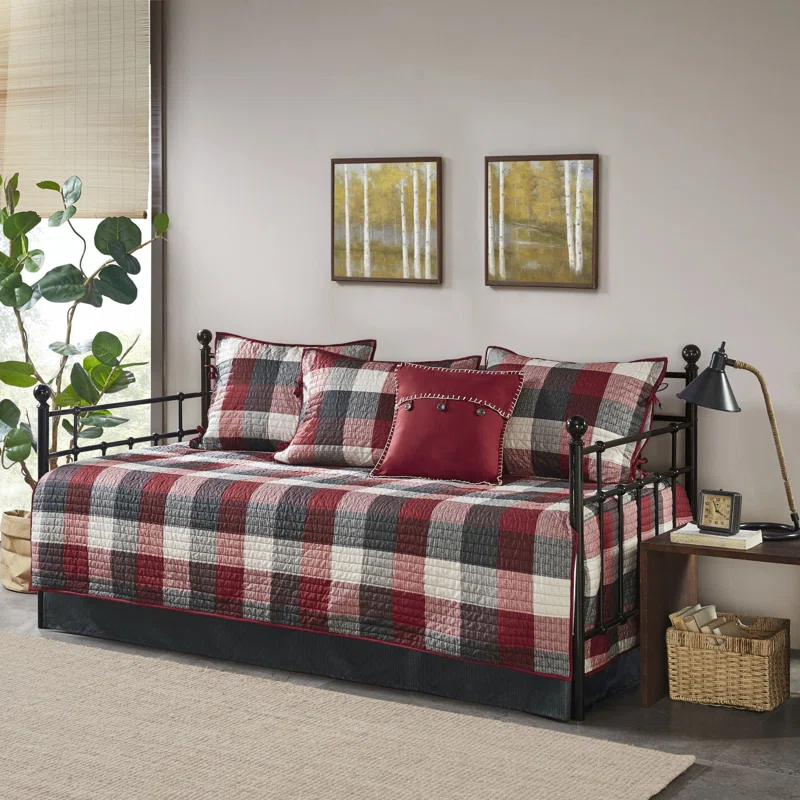 Madison Park Ridge 3 Piece Reversible Plaid Daybed Cover Set
