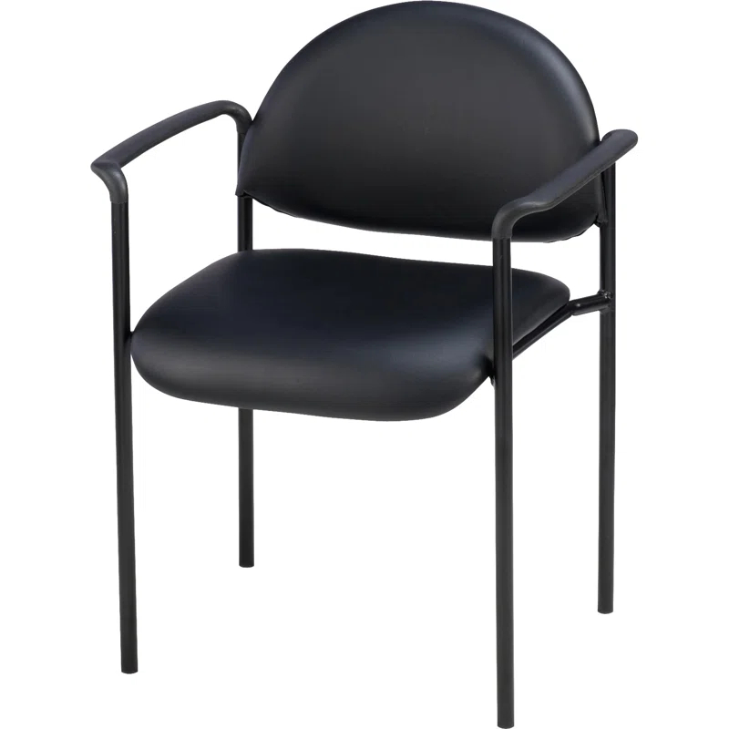 Lorell Stackable Vinyl Seat Waiting Room Chair with Metal Frame