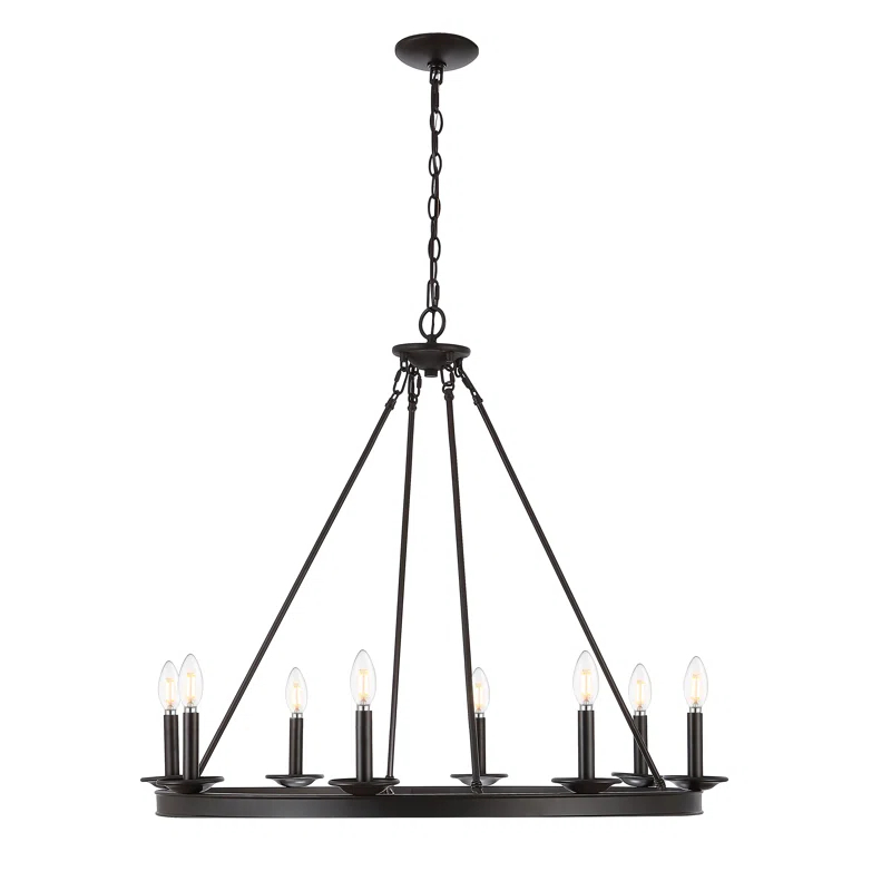 Natal 8 - Light Dimmable Wagon Wheel Chandelier