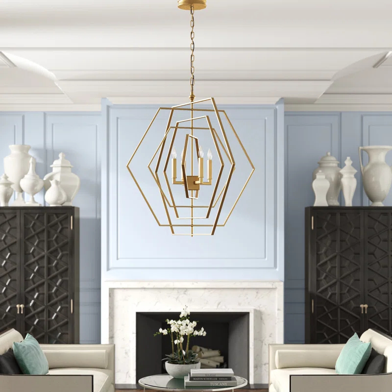 4 - Light Geometric Chandelier