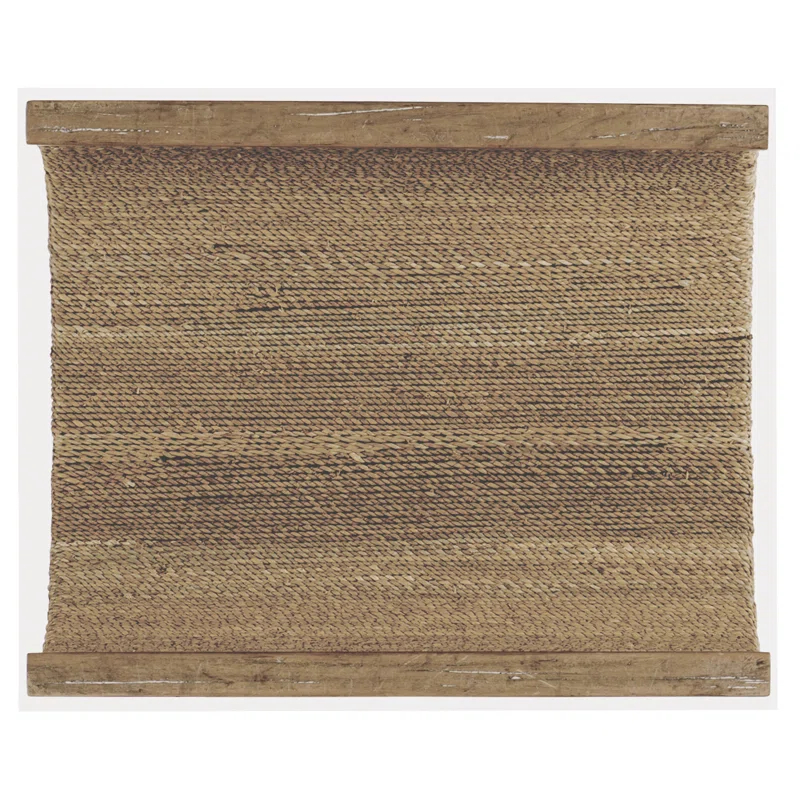 Transitional Brown Woven Glass Top End Table