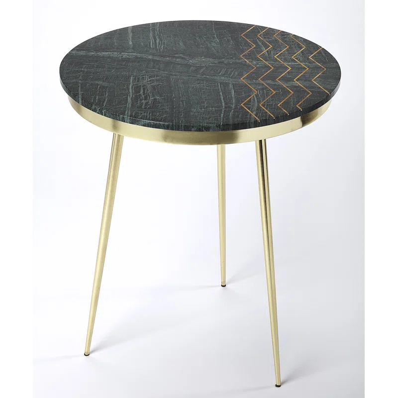 Butler Specialty Hollings Marble And Brass Accent Table In Green