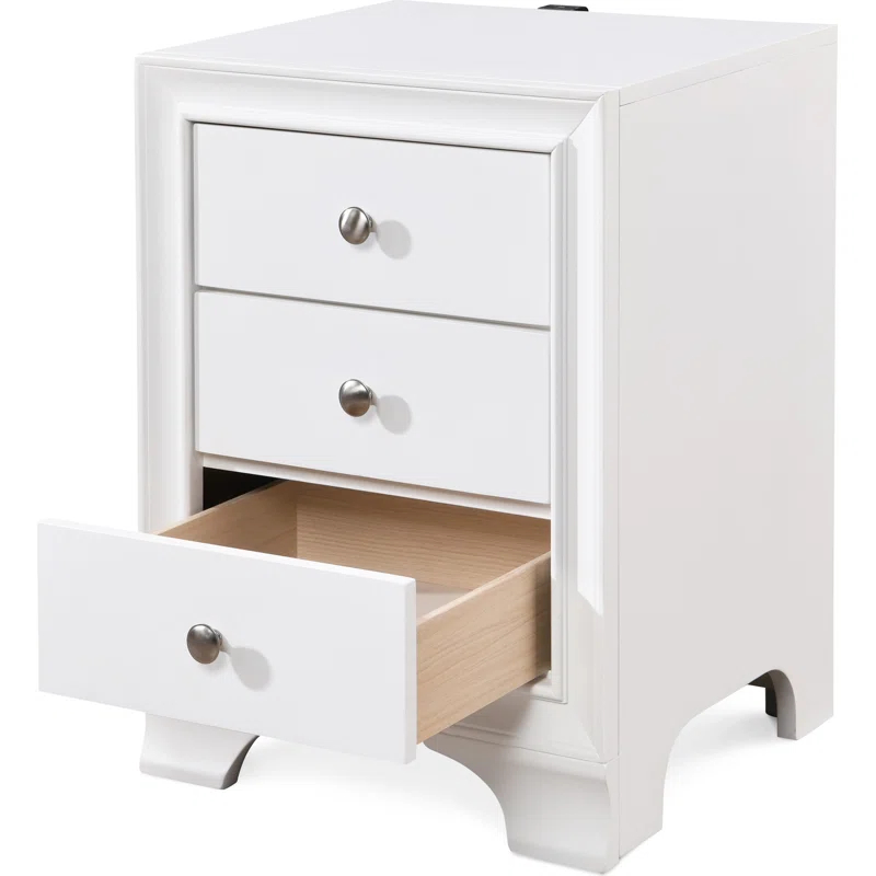 ClickDecor Edmond Wood Nightstand with Charging Station
