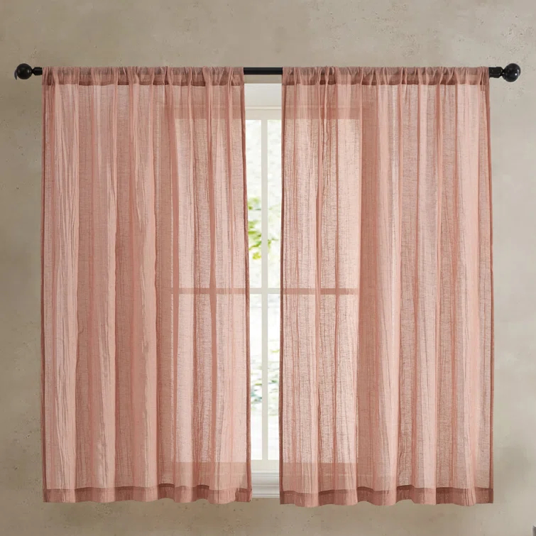 Solid Semi-Sheer Curtain Panels (Set of 2)