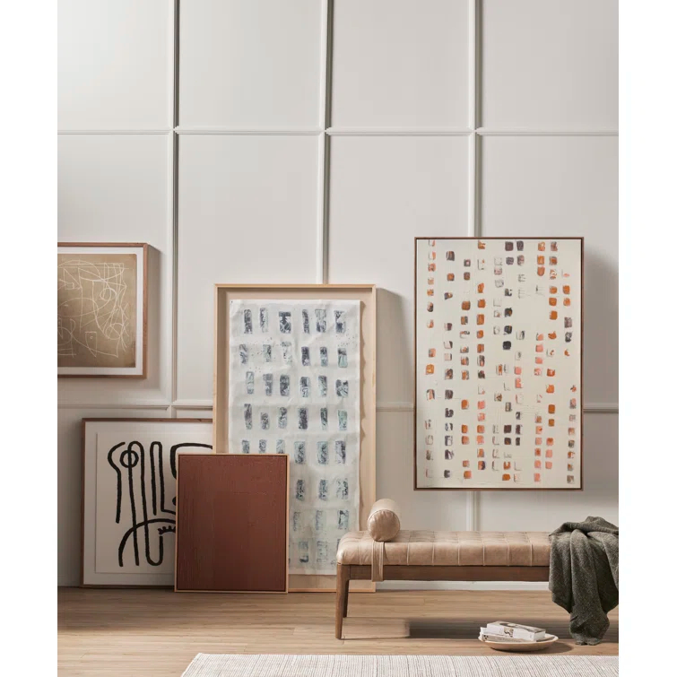 Abstract Monochromatic Walnut Framed Canvas Print, 32" x 32"