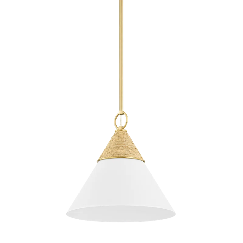Rooney Pendant Light - White and Natural / 13"