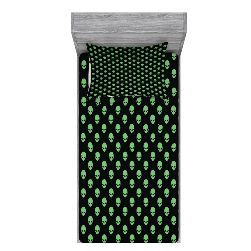 Ambesonne Alien Microfiber Sheet Set