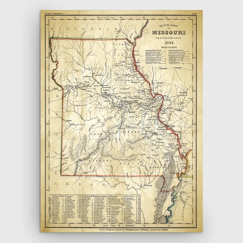 Wexford Home " Antique Map Missouri II "