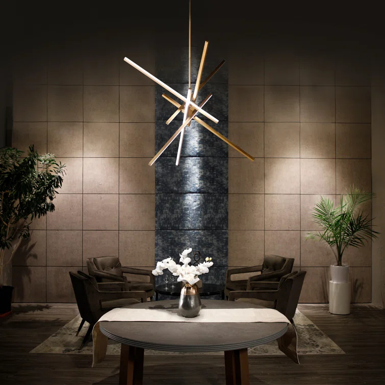 Parallax 29" Black Modern LED Pendant with White Shade