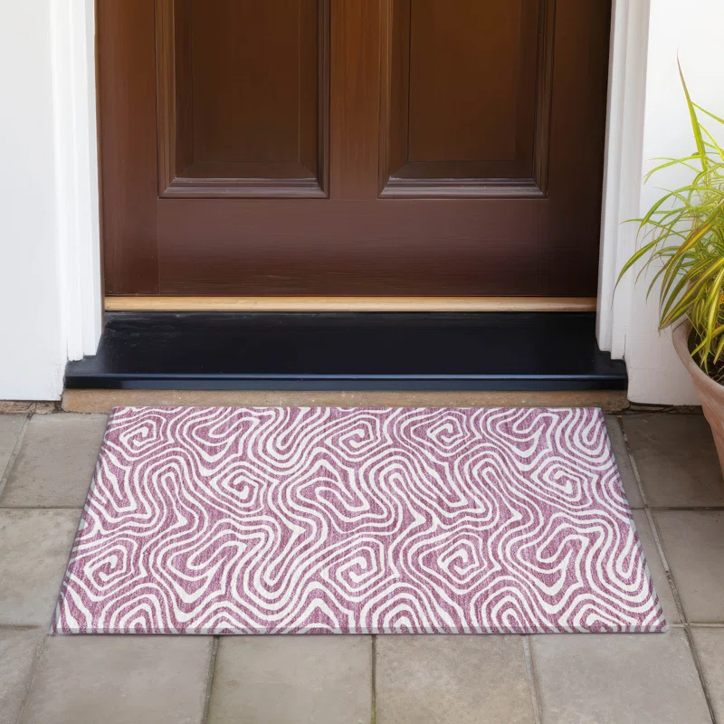 Machine Washable Indoor/Outdoor Chayden ACN1020 Gold 1'8" x 2'6" Rug