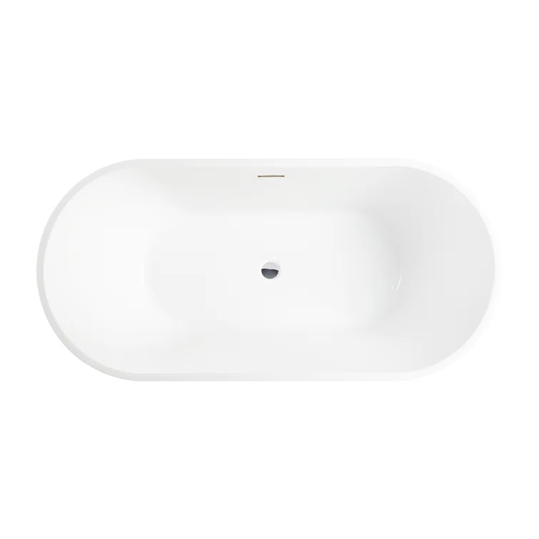 Iris 59" x 30" Freestanding Soaking Acrylic Bathtub