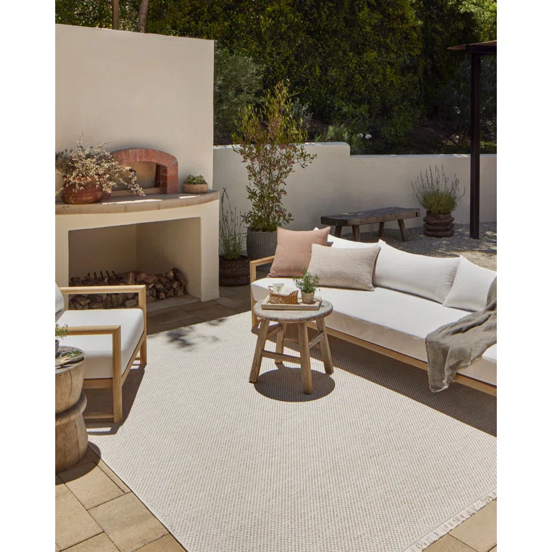 Amber Lewis x Loloi Malibu Ivory / Dove Indoor / Outdoor Area Rug
