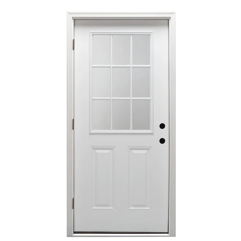 MMI DOOR Clear Glass 80'' Fiberglass Front Entry Doors