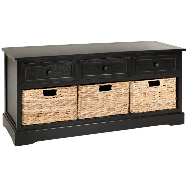 Adayla Solid Wood Drawers Storage Bench