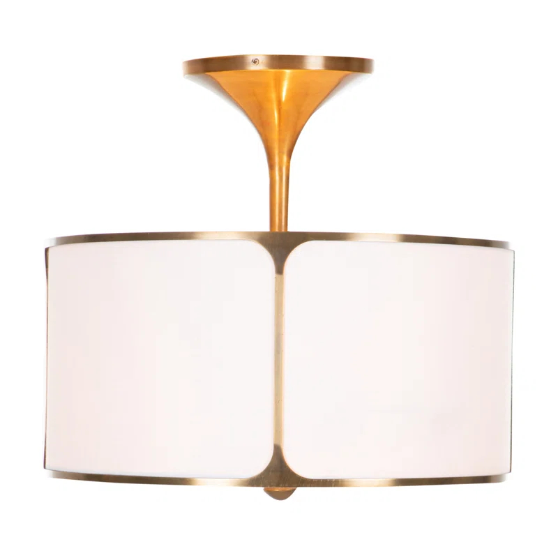Gabby Dove Fabric Semi Flush Mount