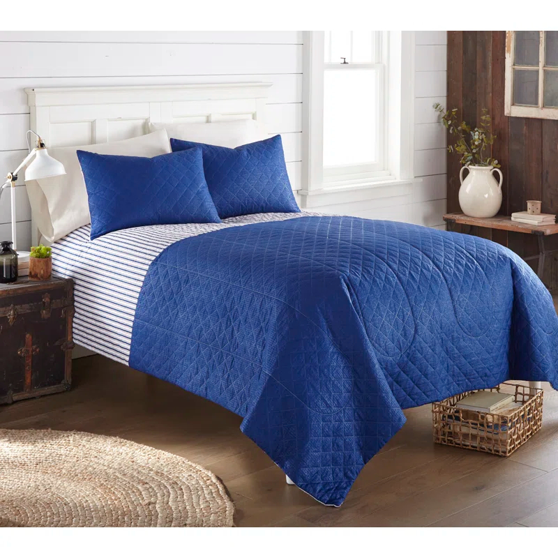 Shavel Home Products Striped Quilt Set