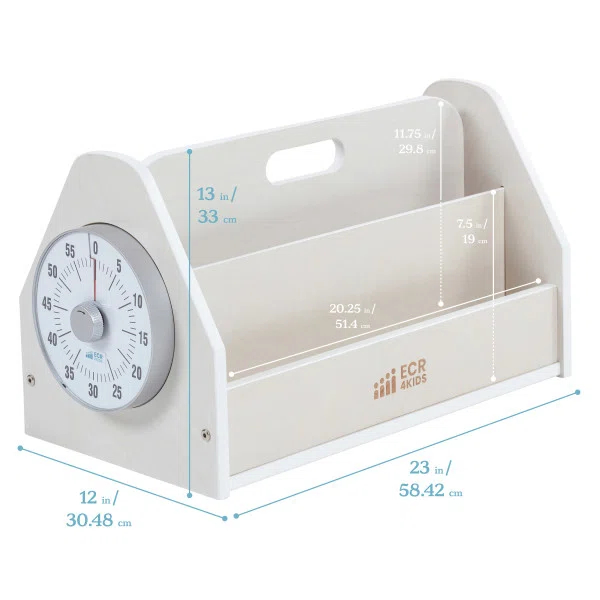 ECR4Kids ECR4Kids Double-Sided Book Caddy with Countdown Timer