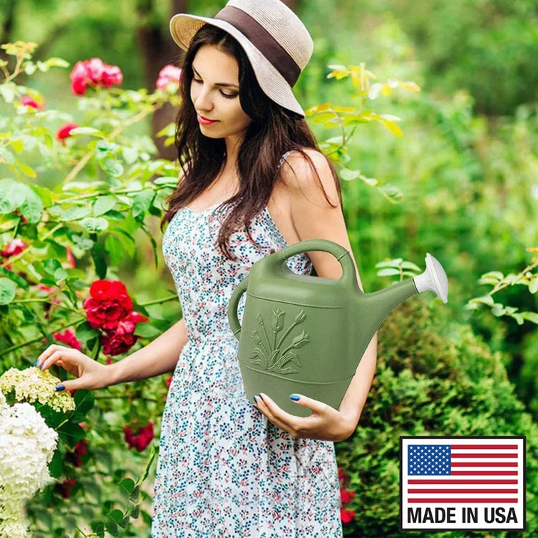 PMU PMU 2 Gallon Watering Can - Plastic Water Can with Detachable Sprinkler Head Pkg/1