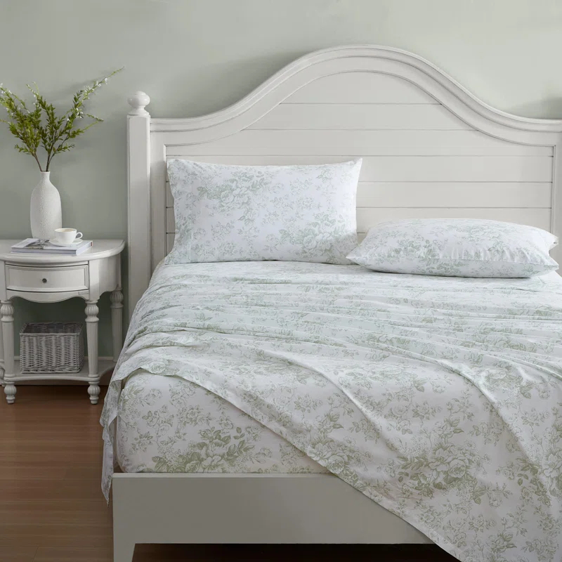 Laura Ashley Printed Cotton Percale Sheet Set