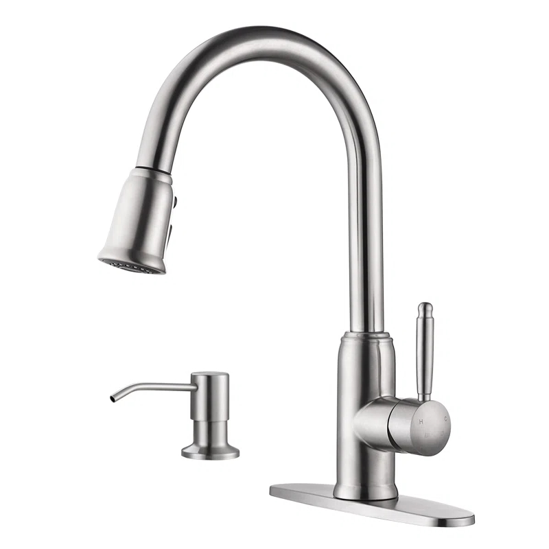 WOWOW 2310101-S-WF WOWOW Pull Down Kitchen Faucet with Soap Dispenser