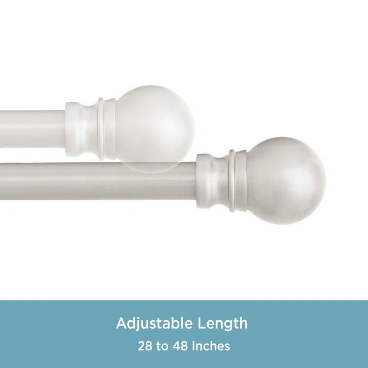 Kenney Kingstown Metal Adjustable 0.5" Single Curtain Rod