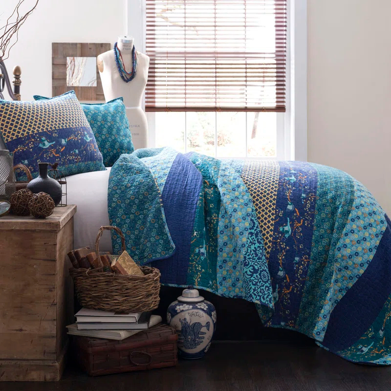 Lush Decor Royal Empire Cotton Reversible 3 Piece Quilt Set