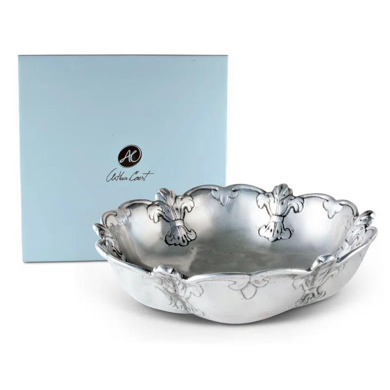 Arthur Court Designs Arthur Court Designs Fleur De Lis Aluminum Serving Bowl