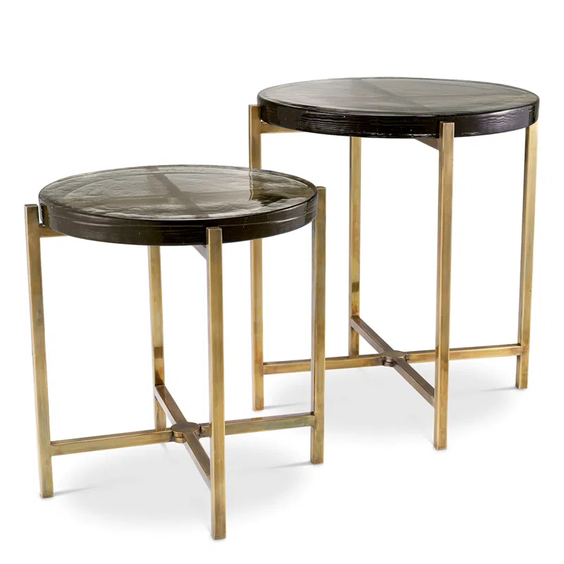 Eichholtz Haymann Glass Top Nesting Tables