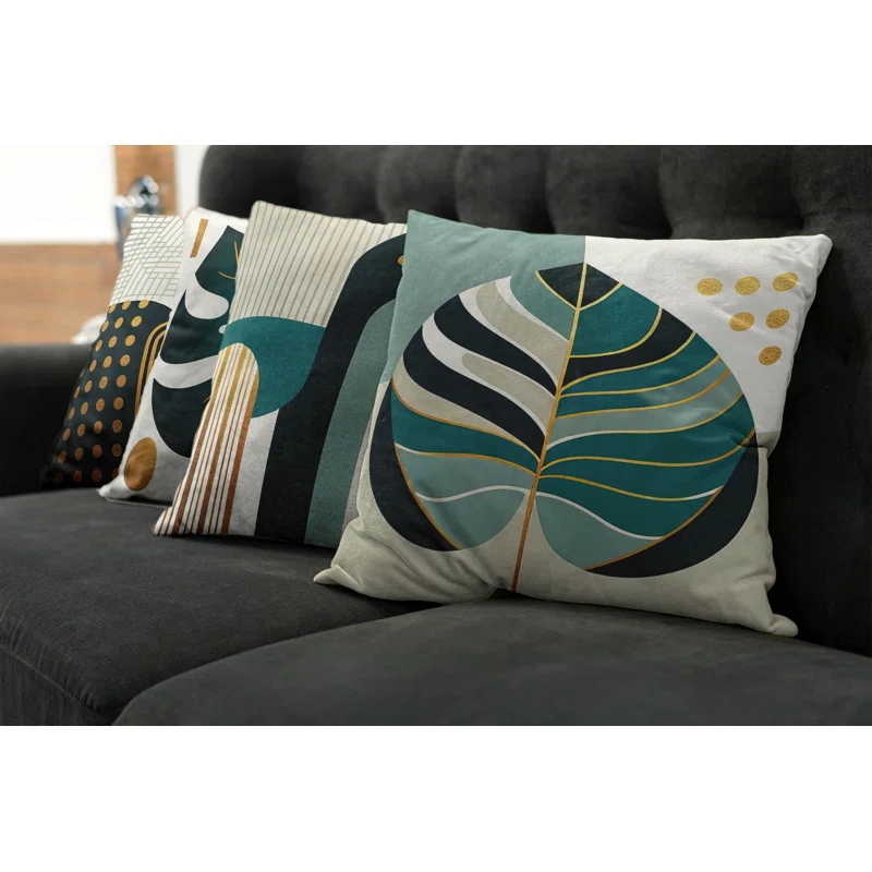 Dark Teal Orange Indoor/Outdoor Pillow Cover