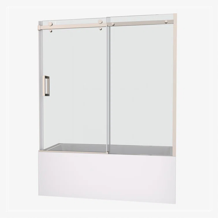 Bathtub Bypass Shower Door, Sliding Door, With 1/4" Tempered Glass