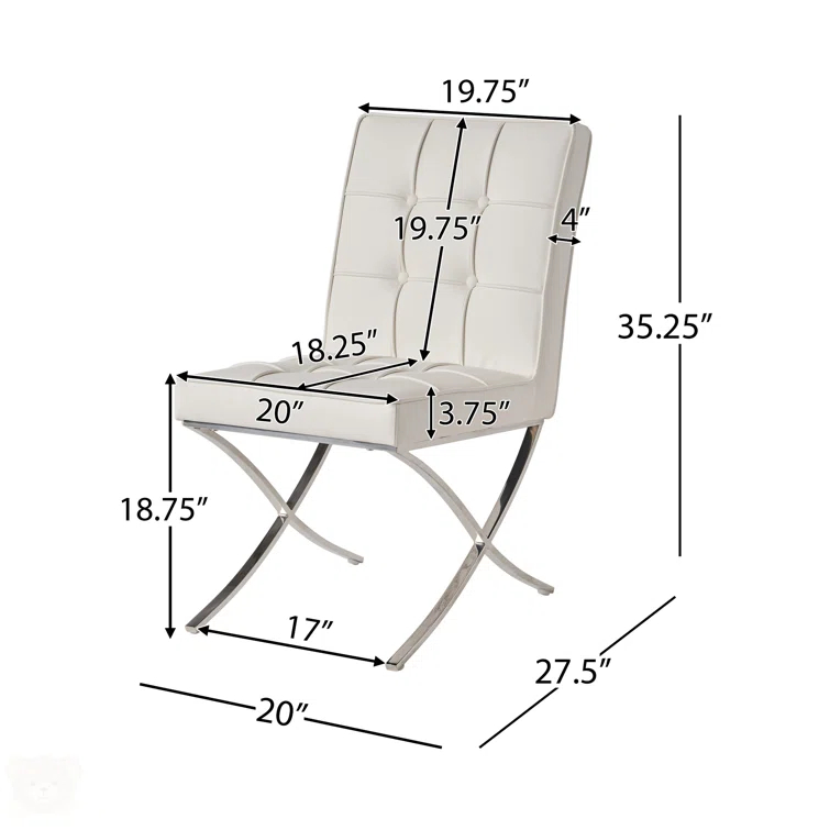 Orren Ellis Somerville 18.75'' H Tufted Faux Leather Upholstered Side Chair (Set of 2)