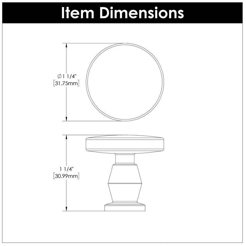Belwith Keeler Anders 1.25" Diameter Round Knob