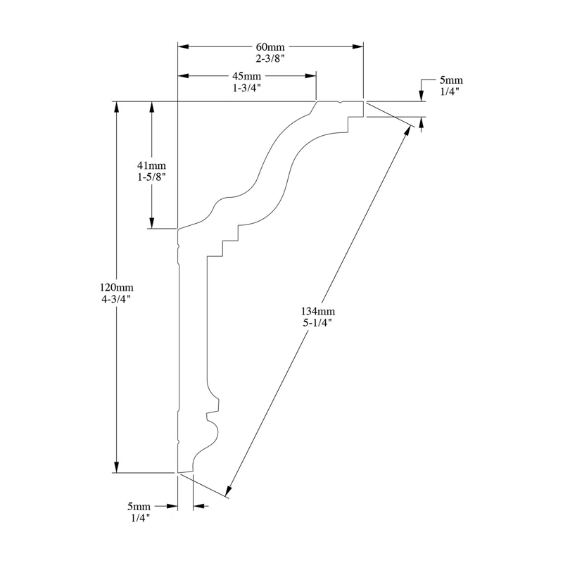 4.75'' H x 78'' W x 2.38'' D Plastic Crown