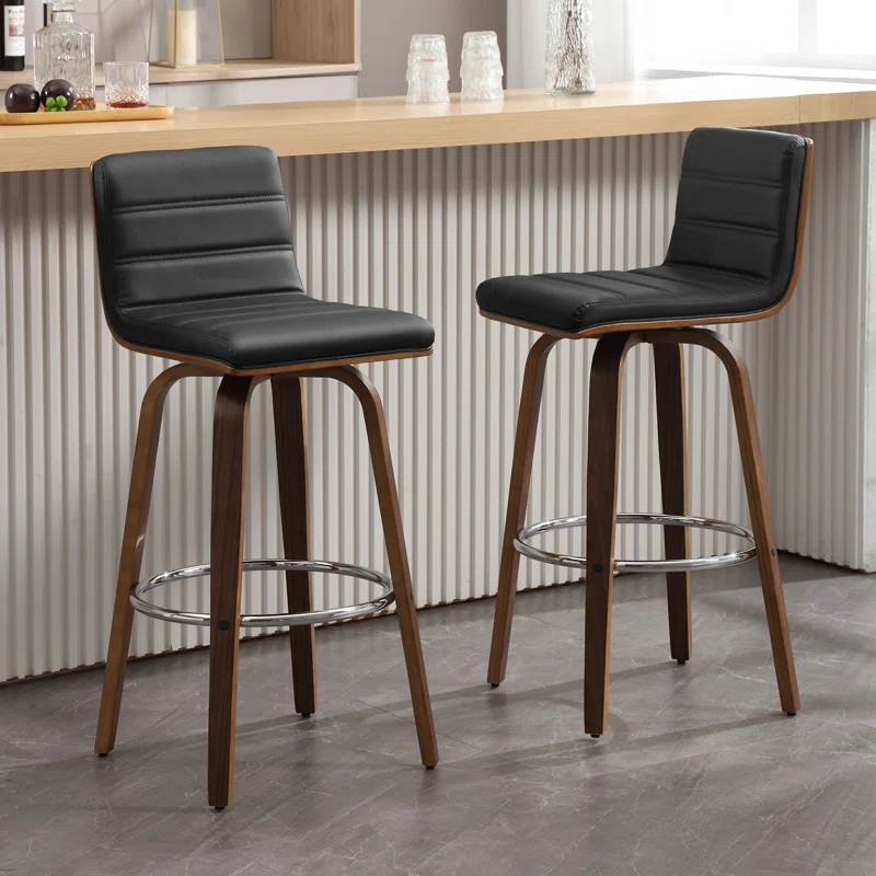Corrigan Studio® Upholstered Swivel Stool (Set of 2)