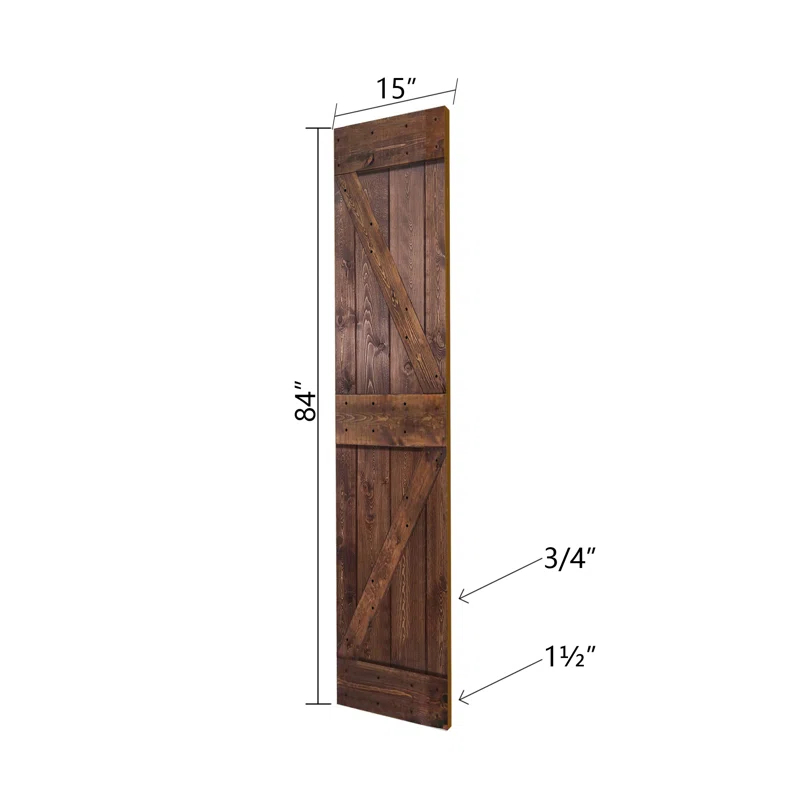 IsLife K Style Finished Solid Wood Bi-Fold Double Barn Door With Hardware Kit -Assembly Needed