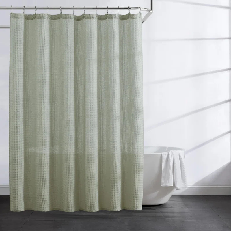 Kenneth Cole Kenneth Cole Solid Waffle Cotton Blend Shower Curtain