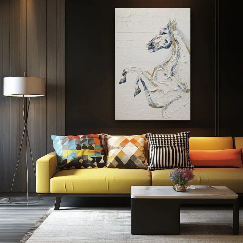 Aria Home Frameless Oil Painting Majesty Hand-Painted Large Canvas Wall Art 31"X47"