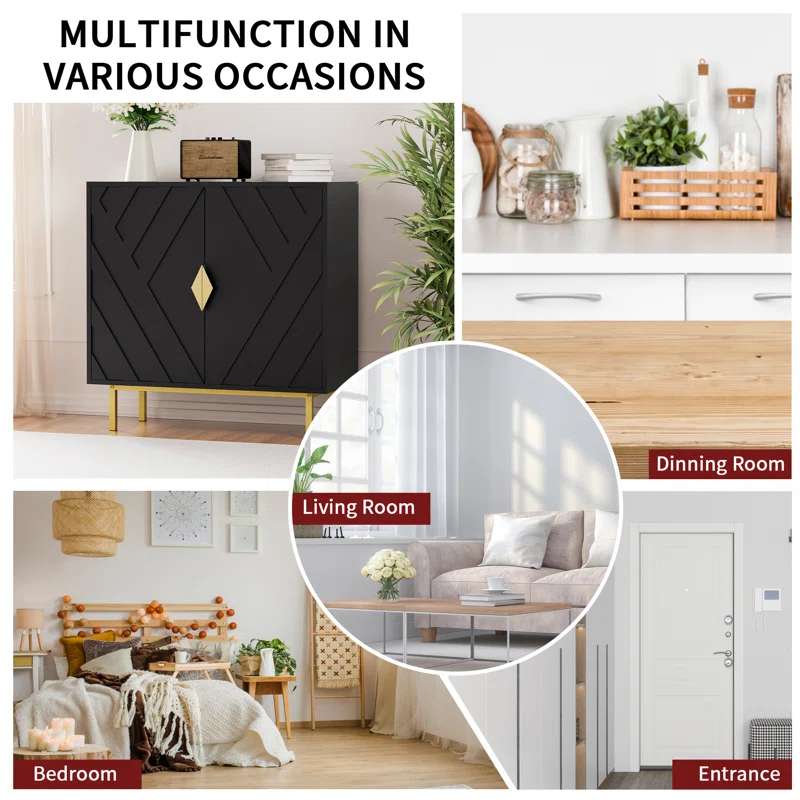 Mercer41 31.5" Modern Accent Cabinet With Shelve