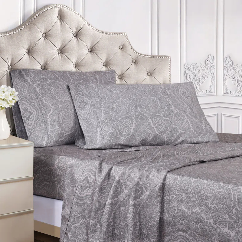 Superior Classic Paisley 600 Thread Count Cotton Blend Sateen Sheet Set