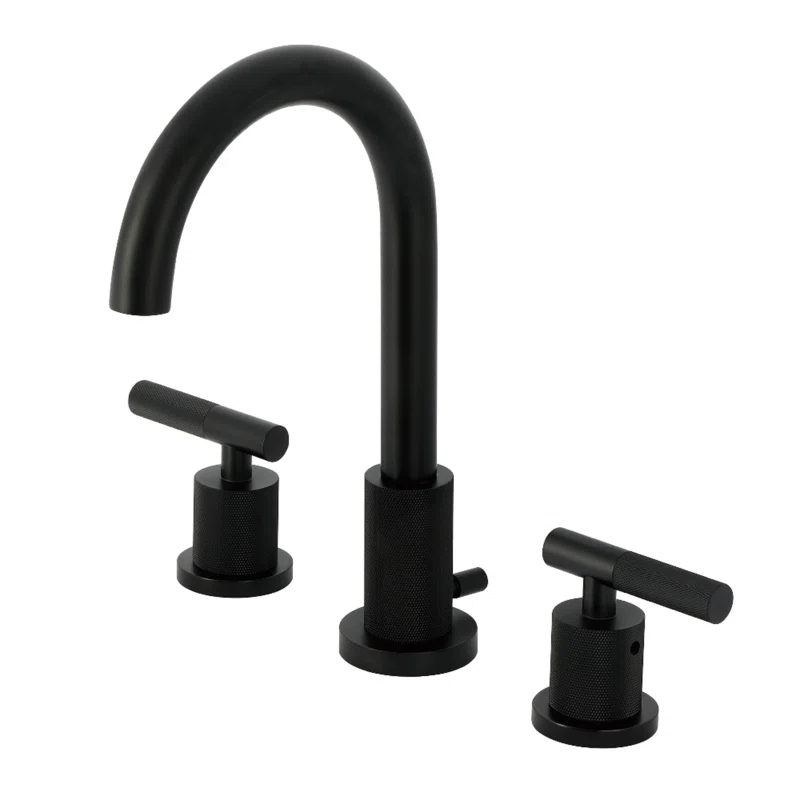 Kingston Brass FSC8925CML Kingston Brass Manhattan Two-Handle 3-Hole Deck Mount Widespread Bathroom Faucet with Brass Pop-Up Drain
