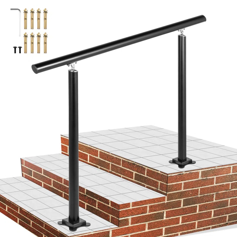 VEVOR VEVOR Outdoor Stair Railing Kit Aluminum Handrail for 3/4 Steps