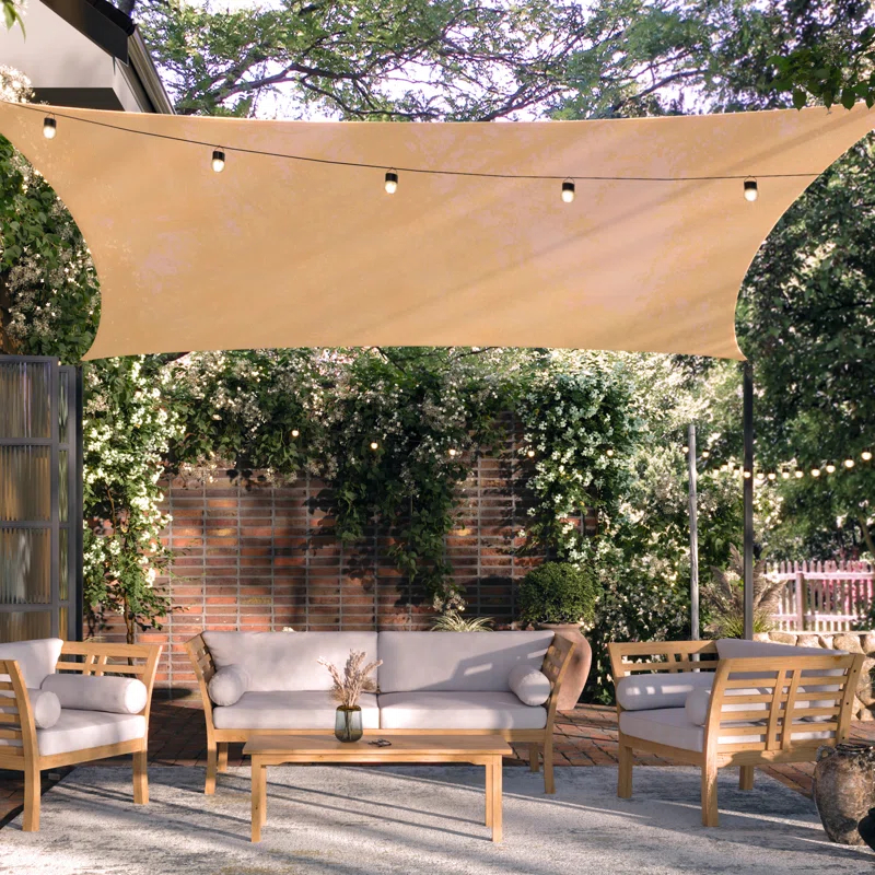Pure Garden Sun Shade Canopy - 10x13ft Curved Rectangle Sun Shade Sail with UV Protection - Sun Shades Outdoor Patio or Pool Canopy - Sunshades for Patio, Yard, Deck or Outdoor Activities by Pure Garden