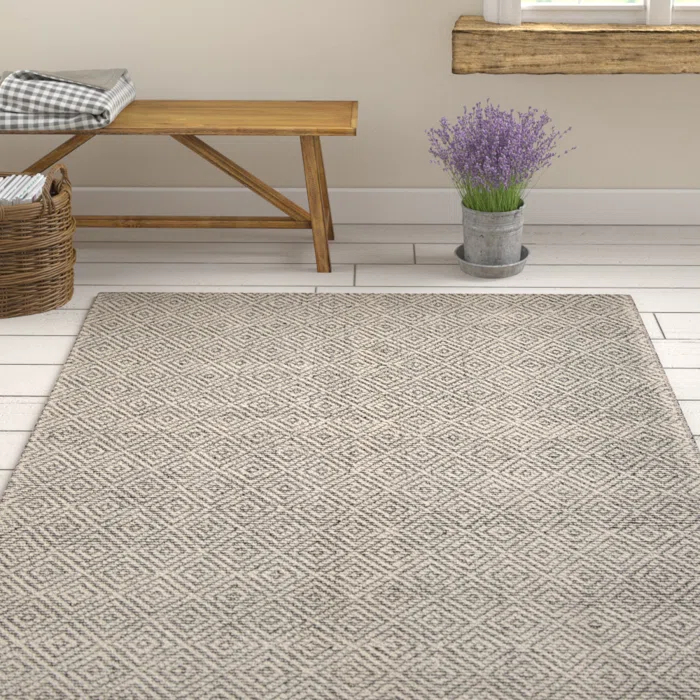 Gracie Oaks Matchett Hand Woven Wool Geometric Rug