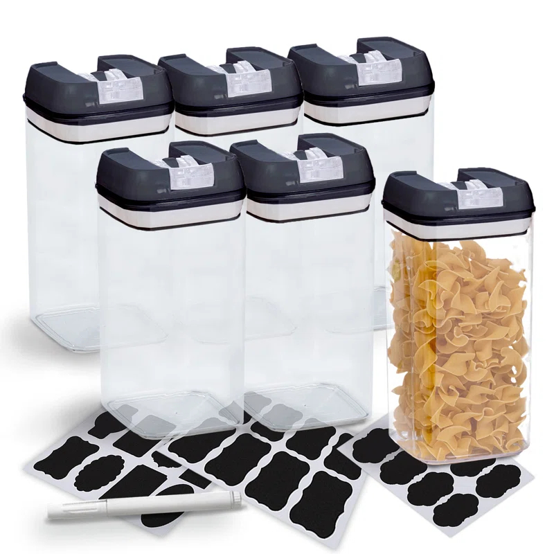 Cheer Collection Food Storage - Set of 6 Containers and 6 Lids (Set of 6)