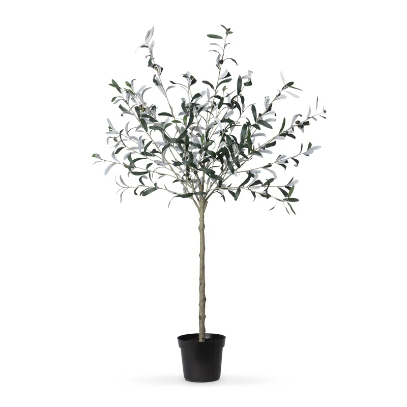 Park Hill Collection 52'' Faux Olive Tree Tree in Pot