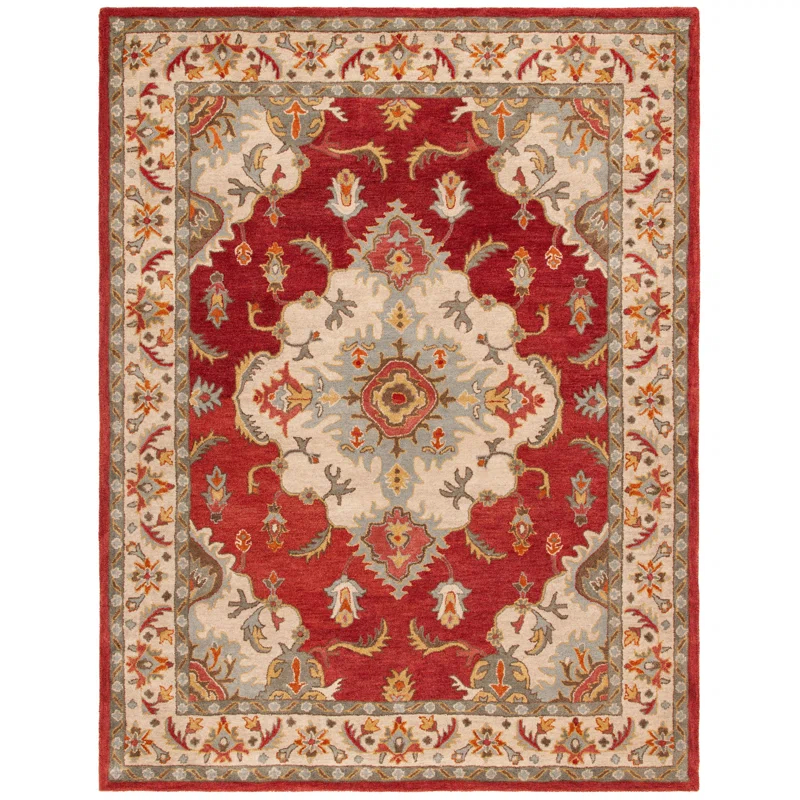 Fleur De Lis Living Mavek Hand Tufted Wool Oriental Rug