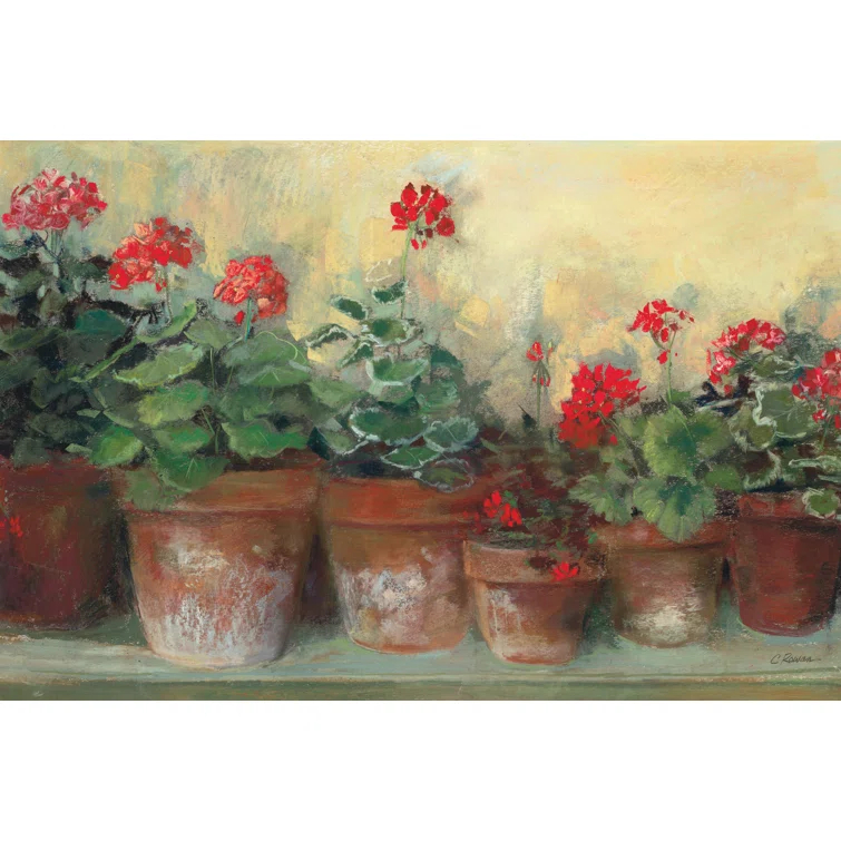 Andover Mills™ " Kathleens Geraniums " by Carol Rowan Painting Print