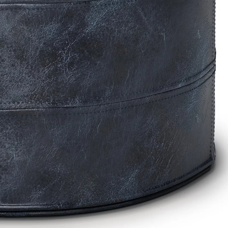 Simpli Home Connor 18"W Round Pouf