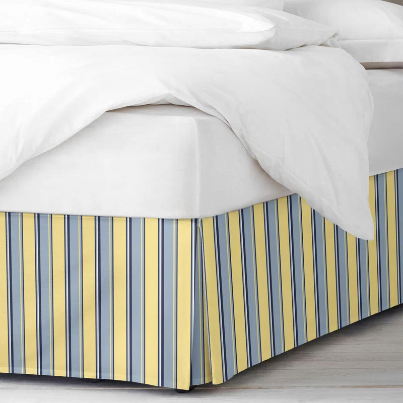 6ix Tailors Fine Linens Gino Stripe Cotton Tailored Bed Skirt